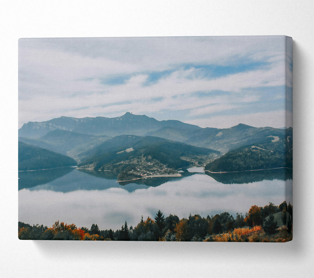  A Canvas Print of Azure Mountain Reflection Canvas Print