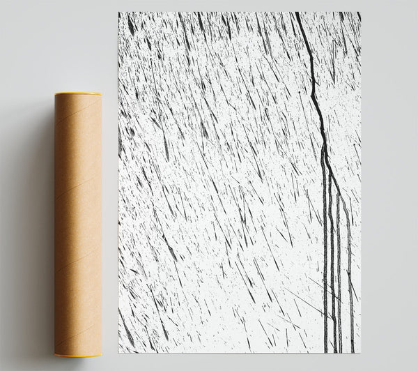 White Ink Drips Giclee Print
