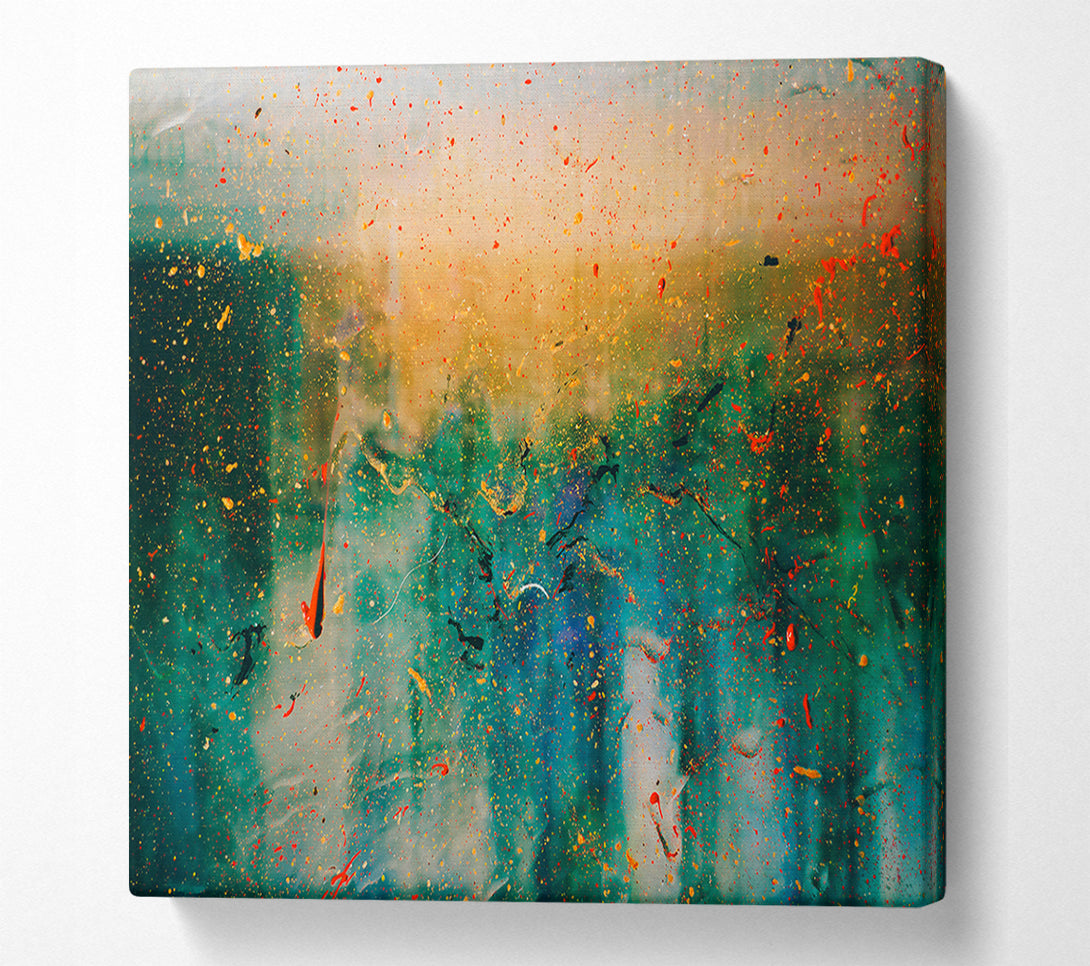  A Canvas Print of Emerald Splatter Galaxy Canvas Print