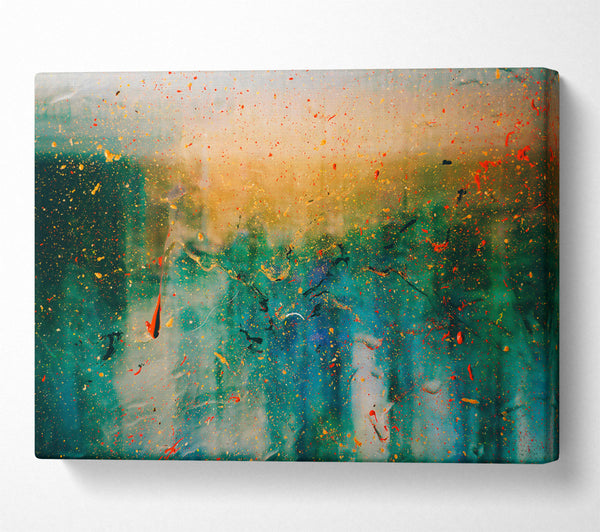  A Canvas Print of Emerald Splatter Galaxy Canvas Print