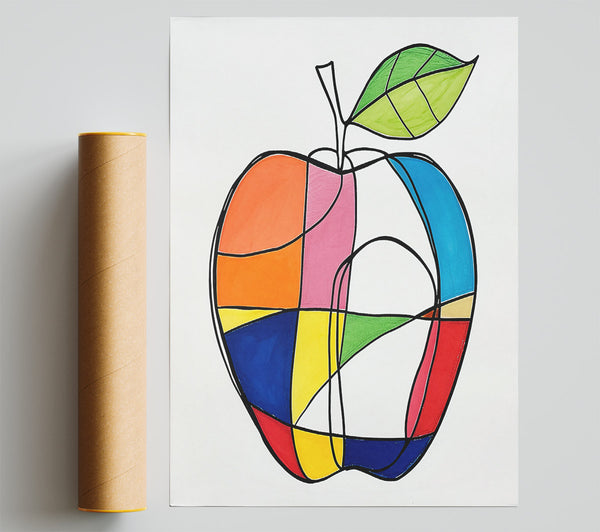 Orange Abstract Apple Giclee Print
