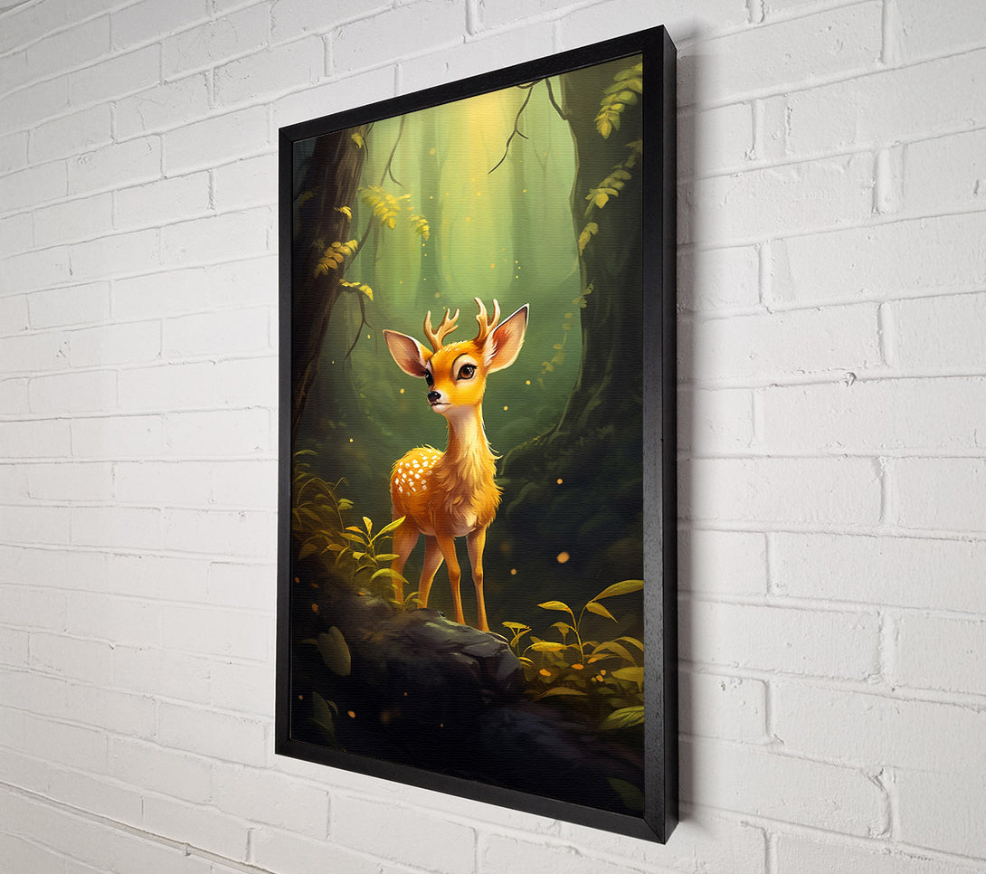  A Canvas Print of Golden Fawn In The Woods Canvas Wall Art