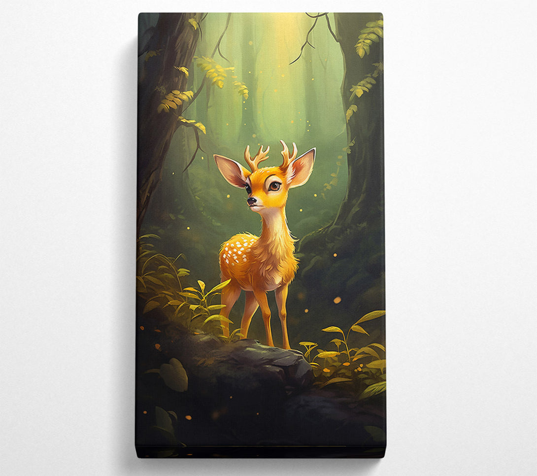  A Canvas Print of Golden Fawn In The Woods Canvas Wall Art
