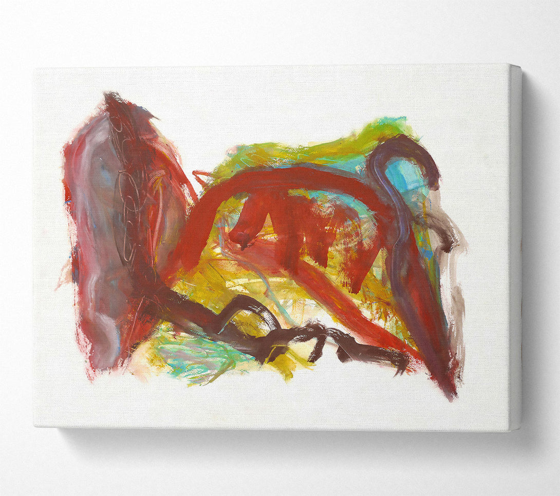  A Canvas Print of Crimson Abstract Expressionism Canvas Print