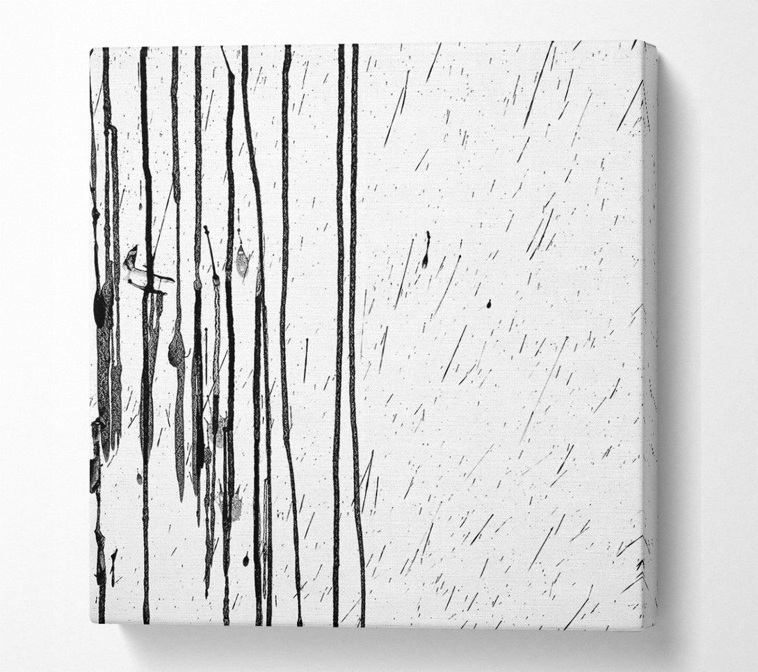  A Canvas Print of Black Ink Drips Canvas Art