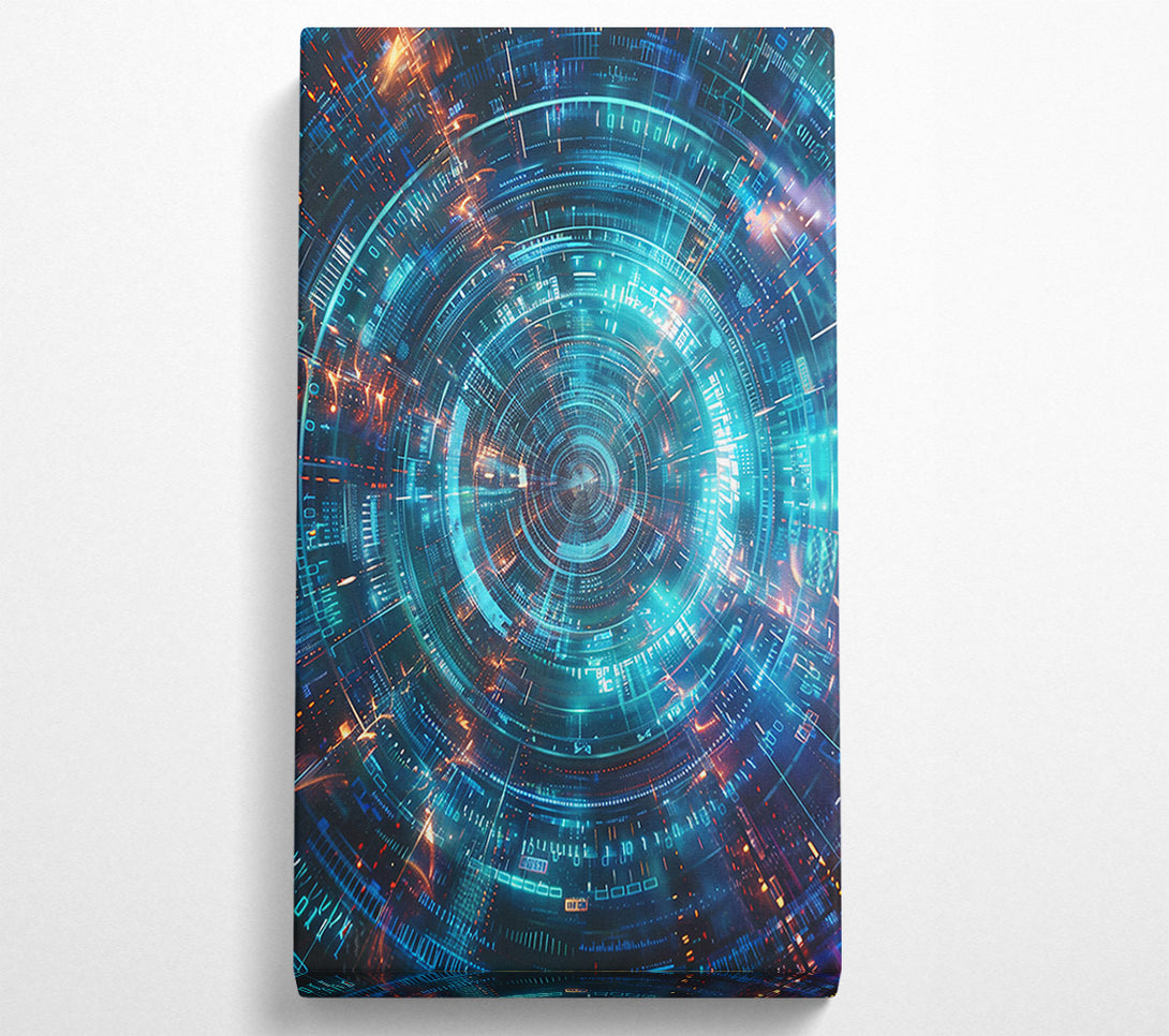  A Canvas Print of Azure Digital Vortex Canvas Wall Art