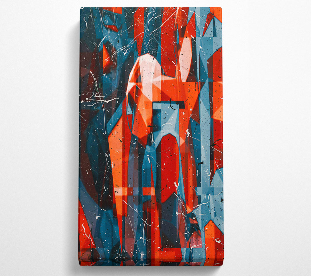  A Canvas Print of Crimson Geometric Dreamscape Canvas Wall Art