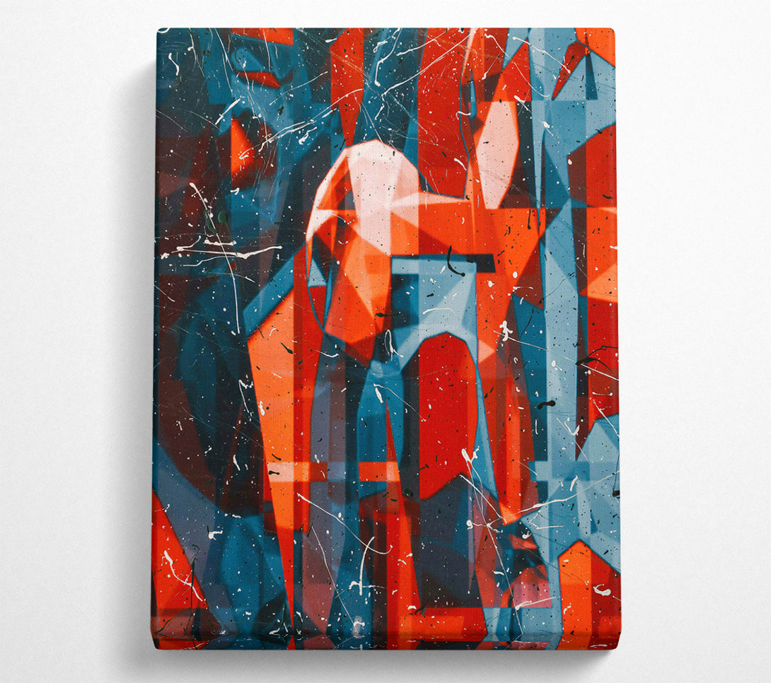  A Canvas Print of Crimson Geometric Dreamscape Canvas Wall Art