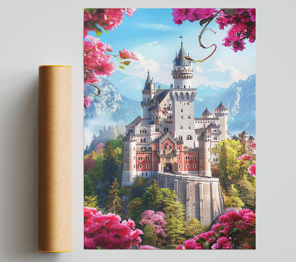 Pink Dreamscape Castle Print
