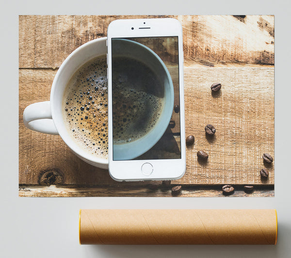 Brown Coffee Reflection Poster