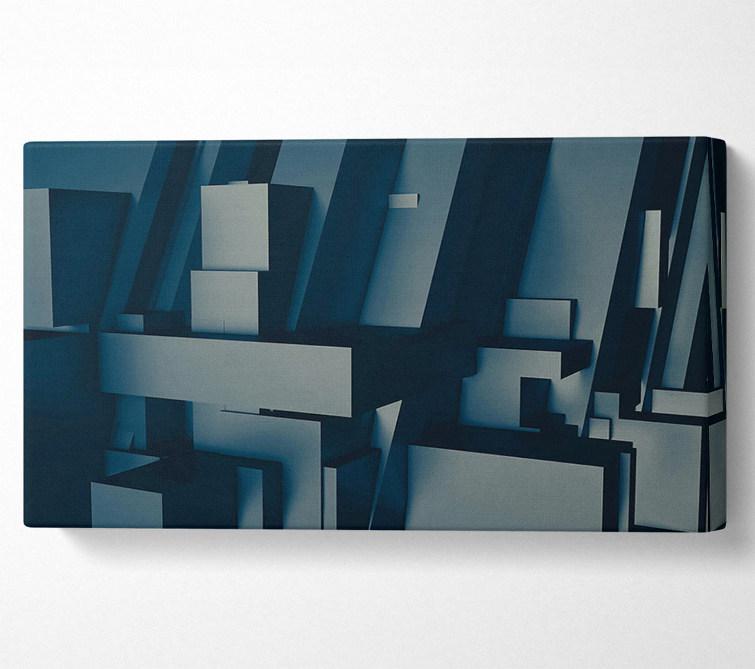  A Canvas Print of Indigo Geometric Forms Canvas Art