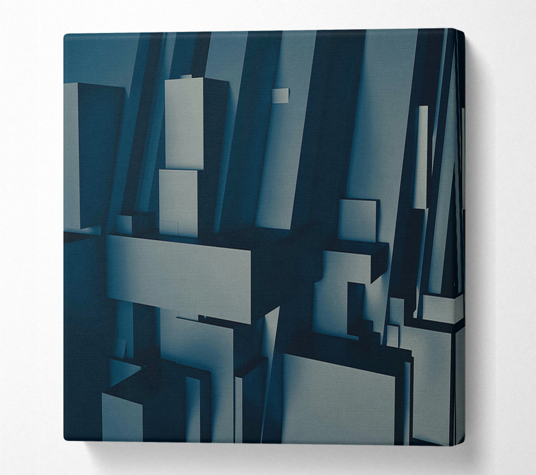  A Canvas Print of Indigo Geometric Forms Canvas Art