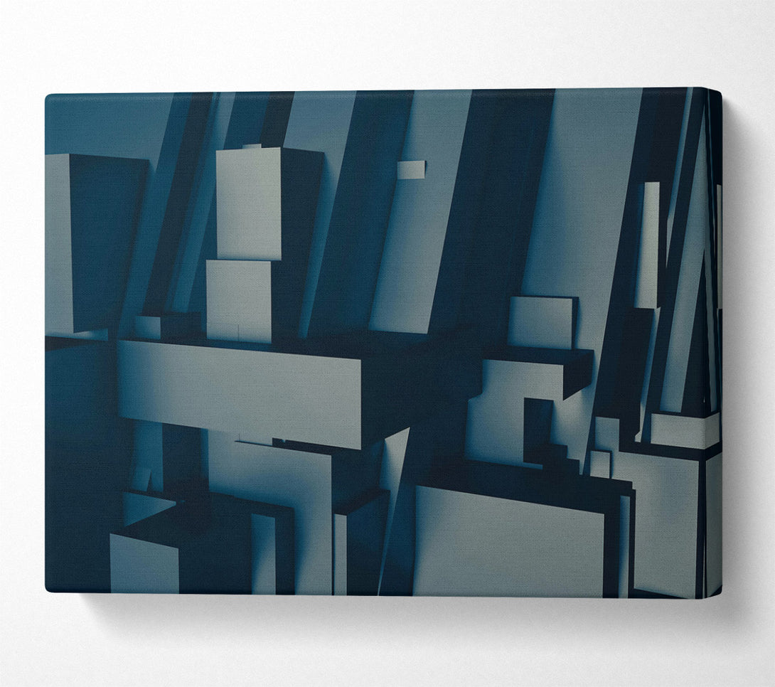  A Canvas Print of Indigo Geometric Forms Canvas Art