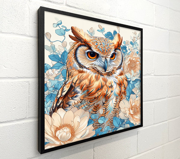 Orange Owl In Bloom