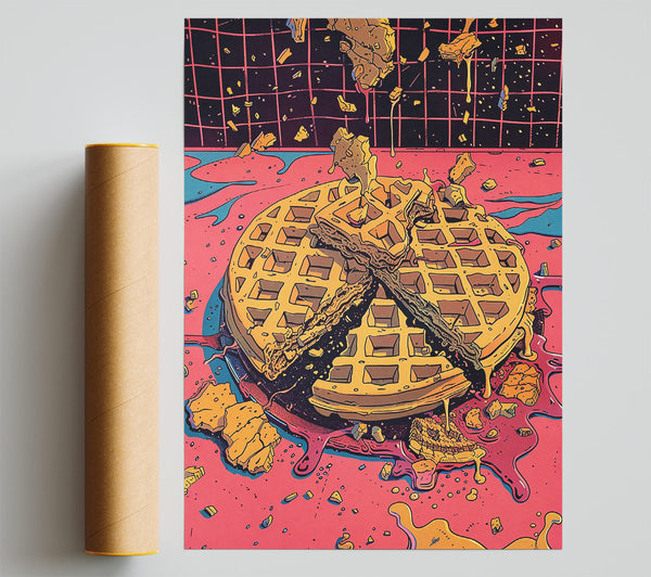 Pink Cosmic Waffle Print