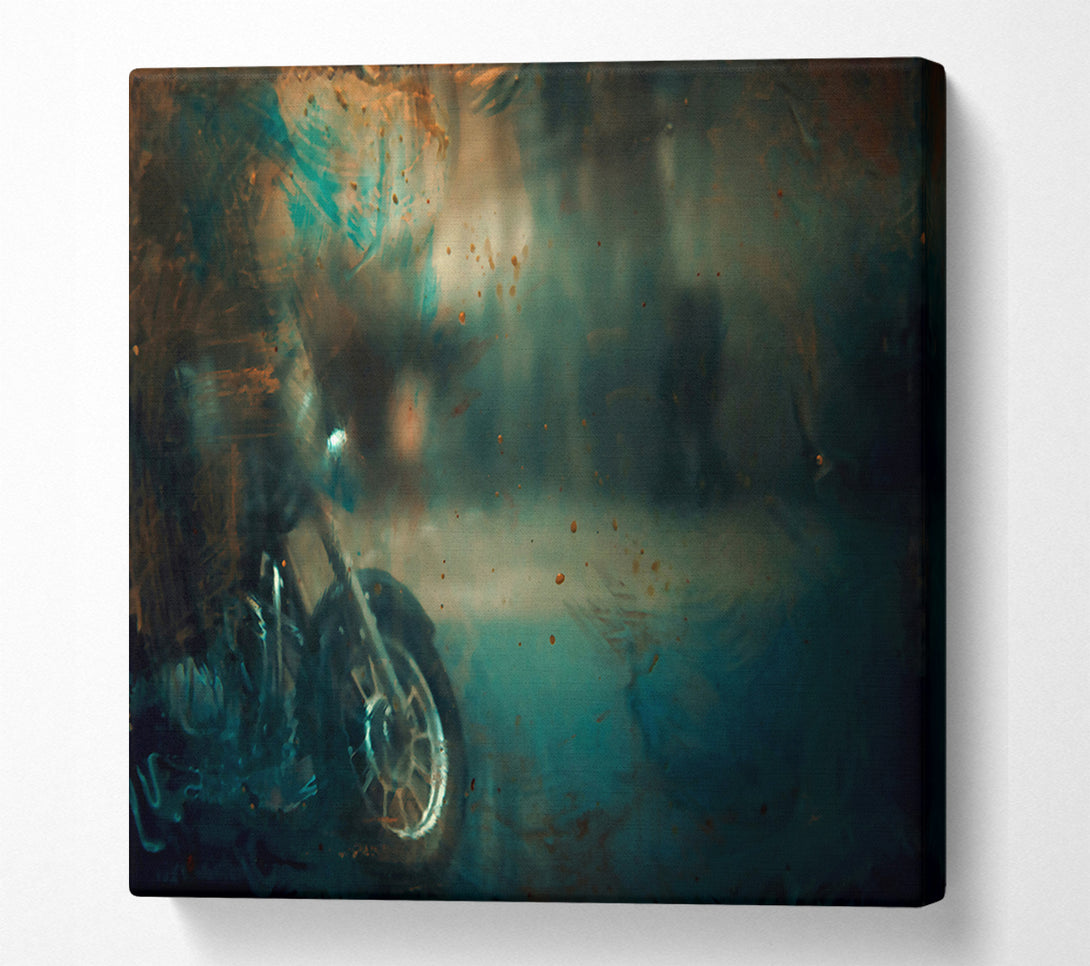  A Canvas Print of Teal Through Glass Canvas Print