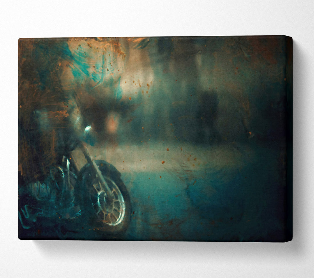  A Canvas Print of Teal Through Glass Canvas Print