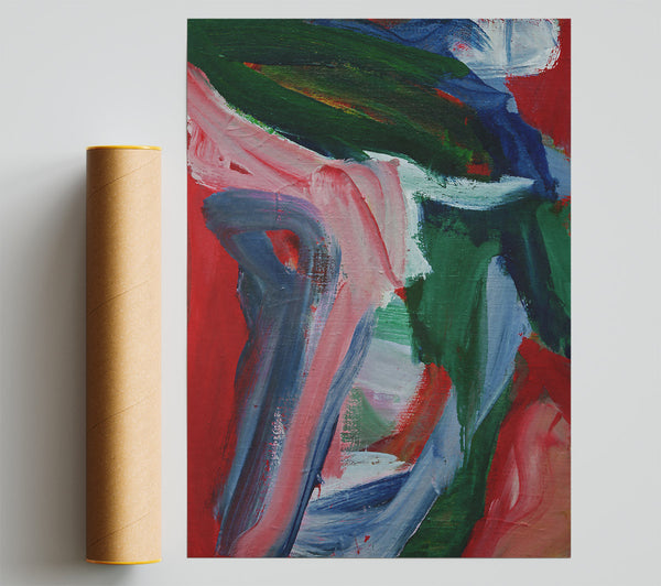 Crimson Brushstrokes Dance Poster