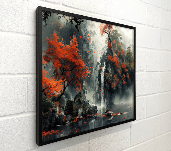 Crimson Waterfall Mist