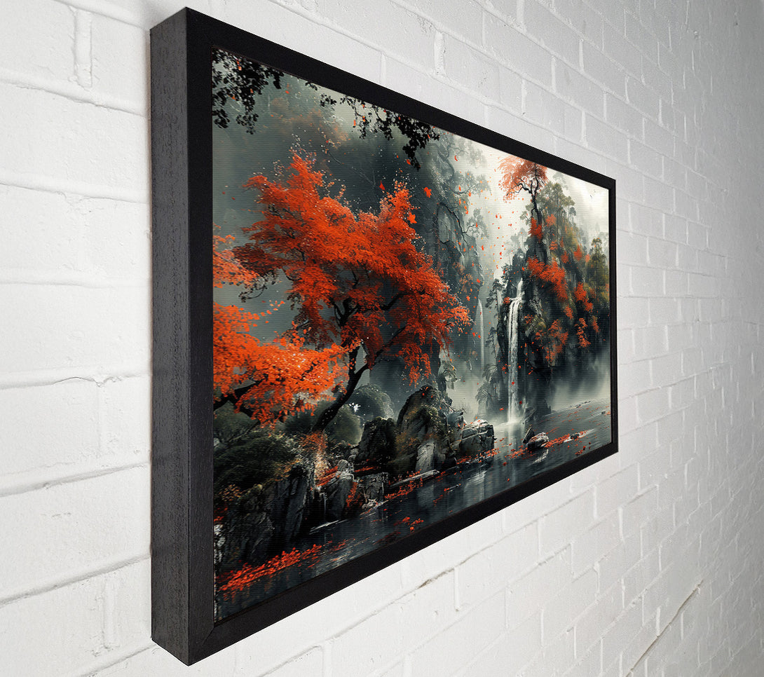  A Canvas Print of Crimson Waterfall Mist Canvas Print