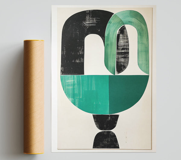 Emerald Arcs And Curves Poster