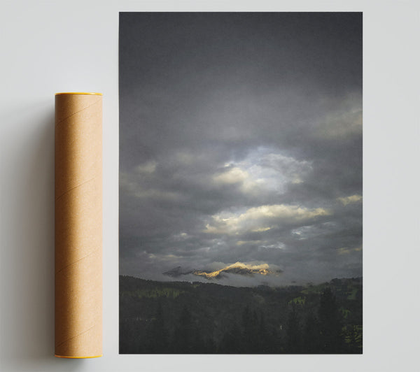 Golden Light Through Clouds Giclee Print
