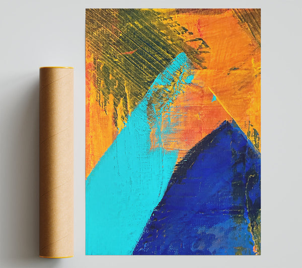 Azure And Orange Scape Print