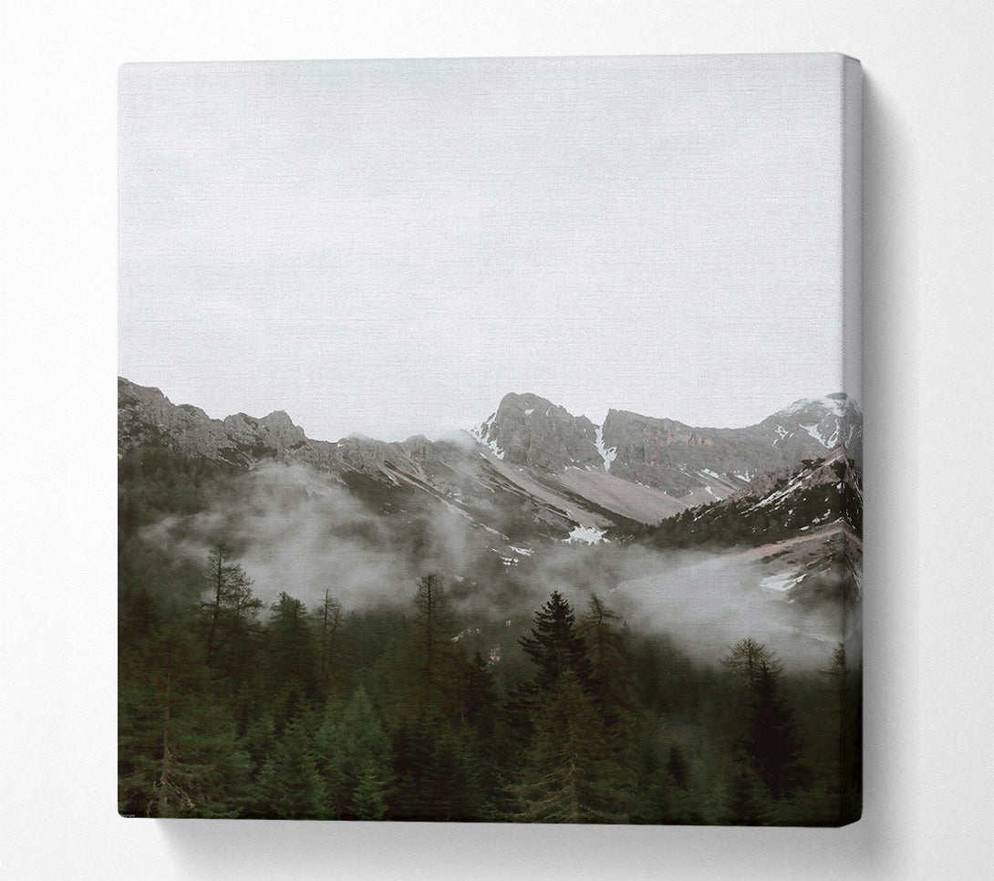  A Canvas Print of Silver Mountain Fog Canvas Art