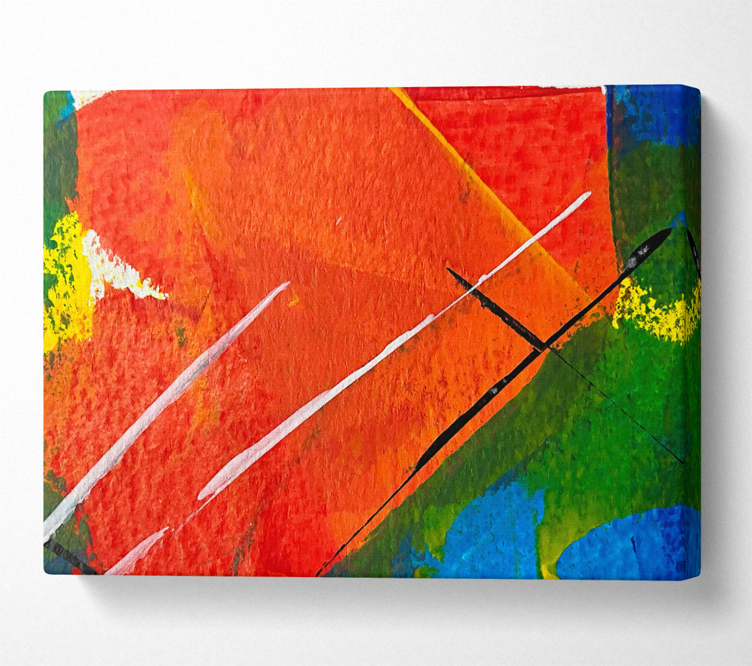  A Canvas Print of Orange Abstract Lines Canvas Print