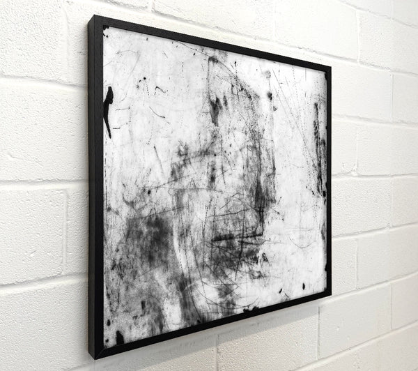 White, Black, Scratched Lines