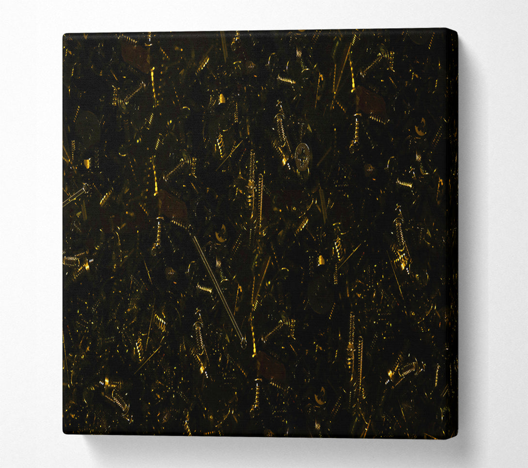  A Canvas Print of Golden Screw Symphony Canvas Wall Art