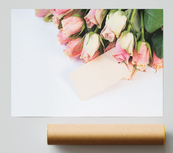 Peach Rose Bouquet Print