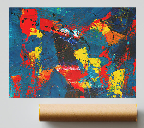 Blue And Yellow Abstract Poster
