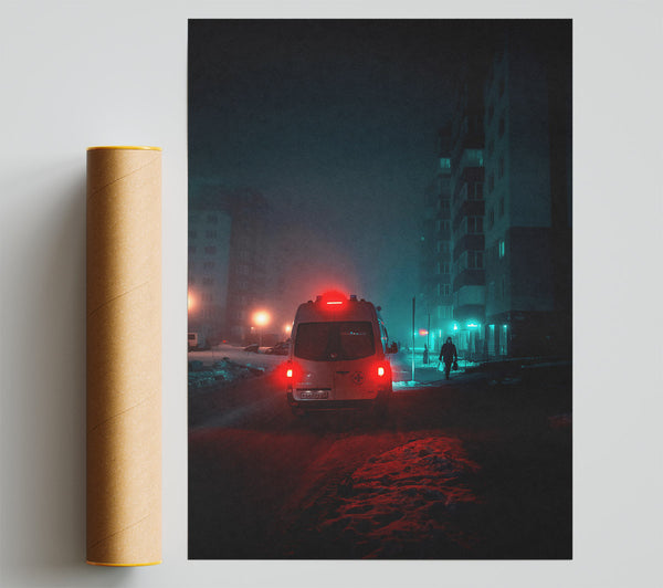 Red Night Ambiance Poster
