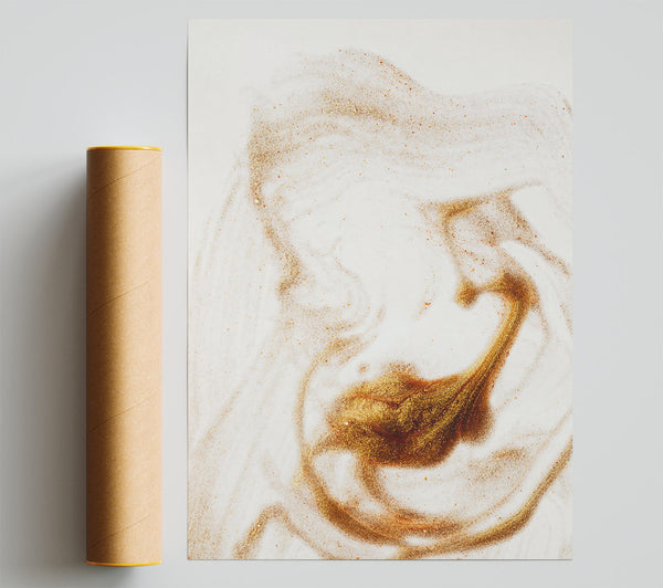 Golden Sand Swirl Print