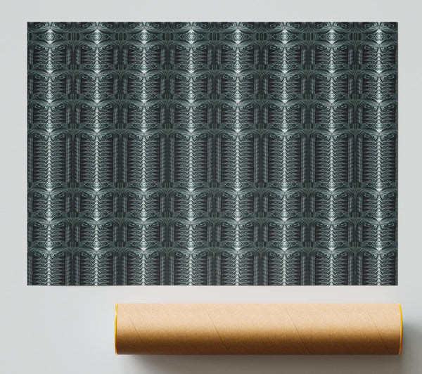 Teal Geometric Repetition Giclee Print