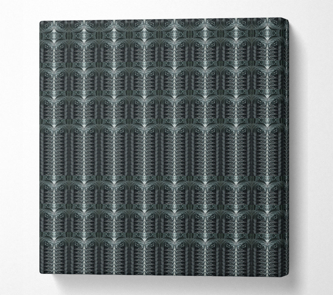  A Canvas Print of Teal Geometric Repetition Canvas Print