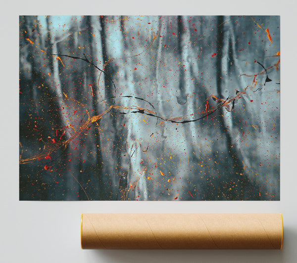 Blue Splatter Abstract Poster