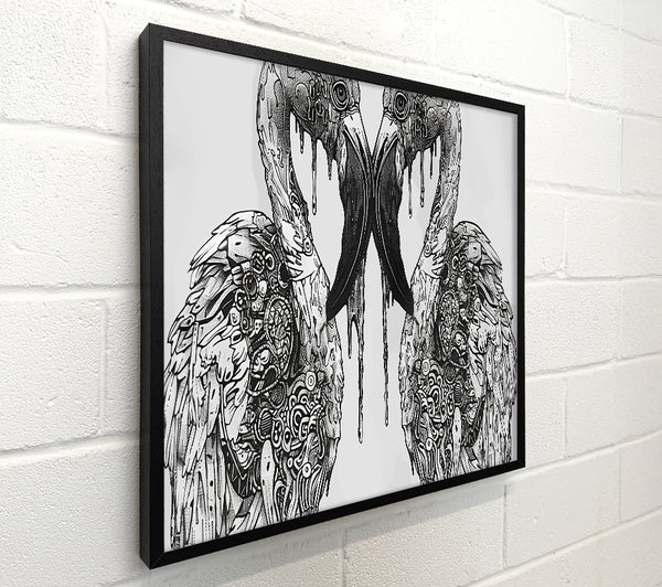 Black Mechanical Flamingos