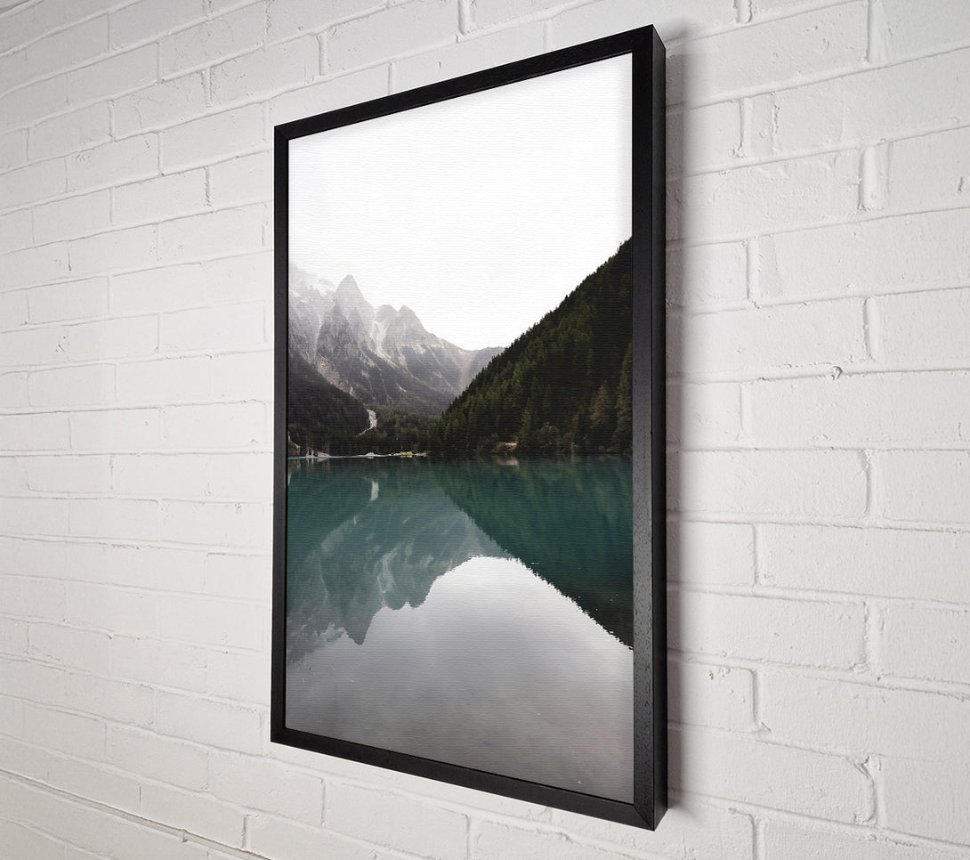  A Canvas Print of Teal Mountain Reflection Canvas Wall Art
