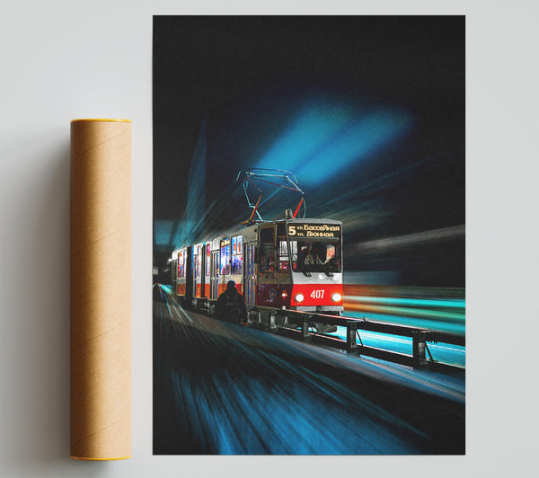 Blue Light Tram Ride Poster