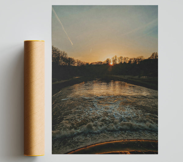 Golden River Sunset Giclee Print