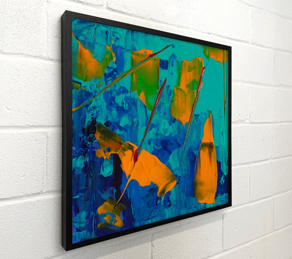 Orange Blue Abstract Art
