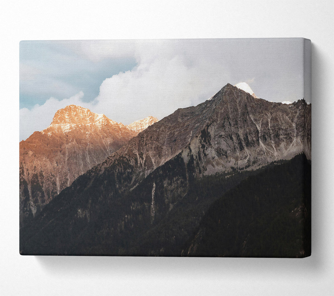  A Canvas Print of Golden Mountain Peaks Canvas Print