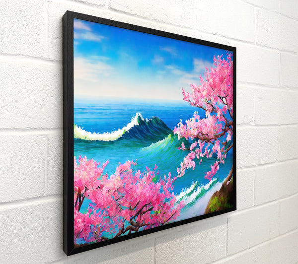 Pink Bloom Ocean Wave