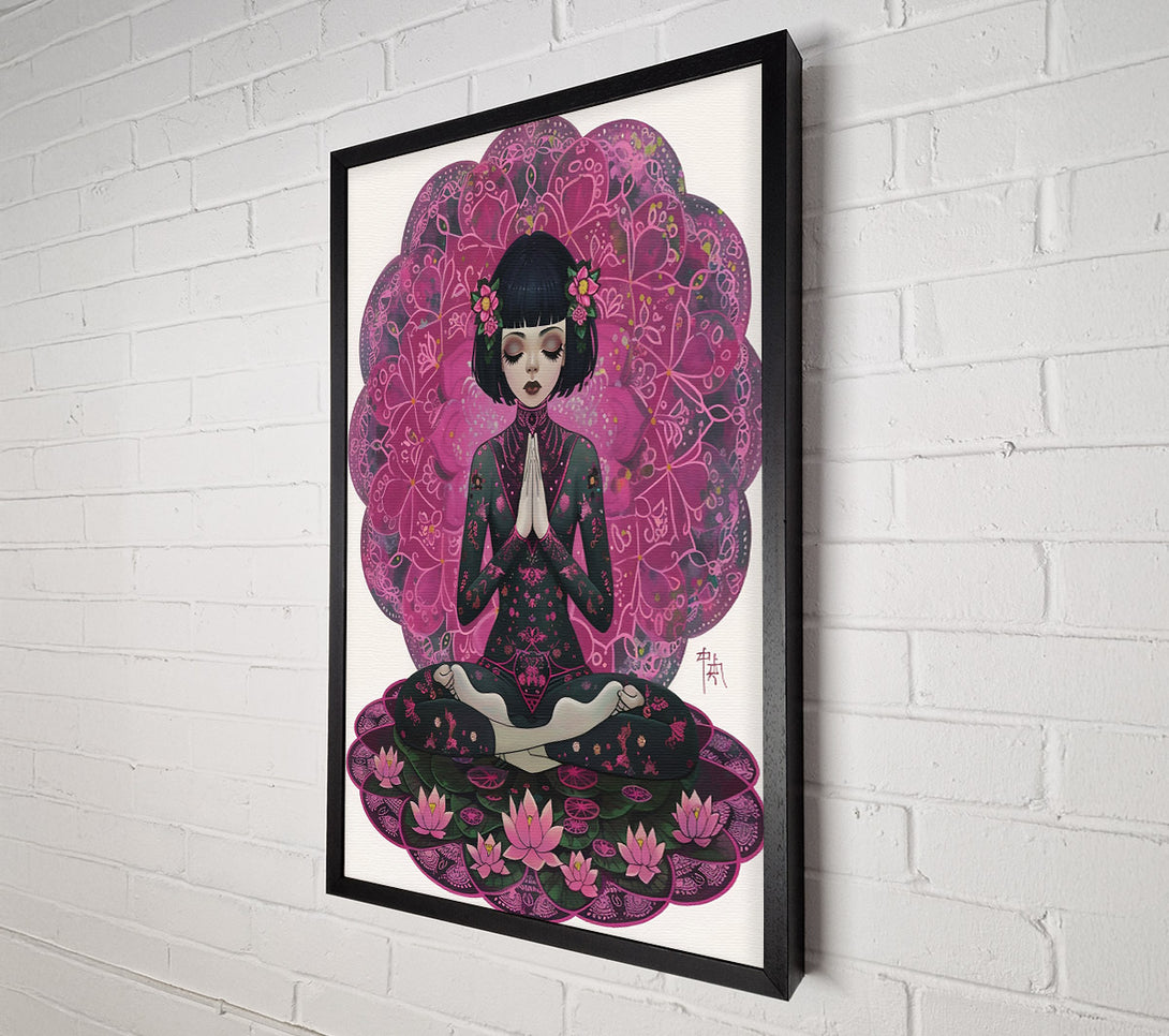  A Canvas Print of Pink Lotus Meditation Canvas Art