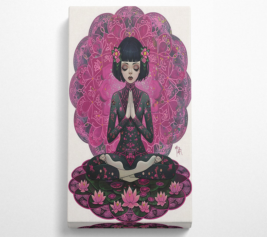  A Canvas Print of Pink Lotus Meditation Canvas Art