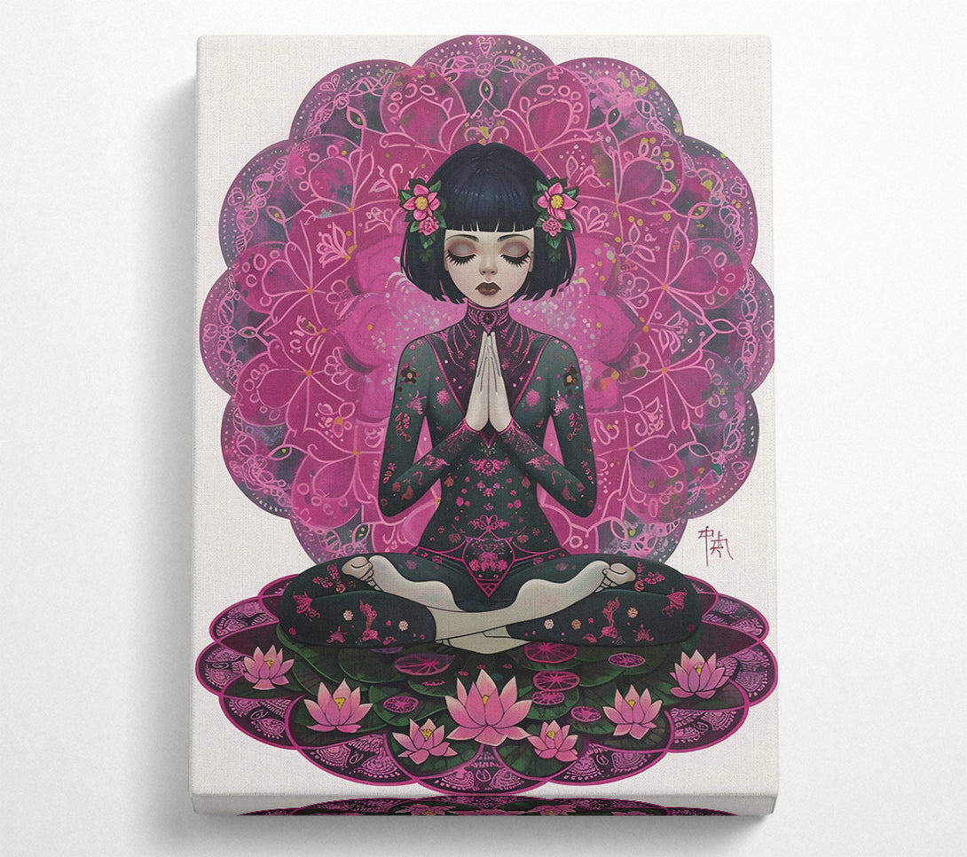  A Canvas Print of Pink Lotus Meditation Canvas Art