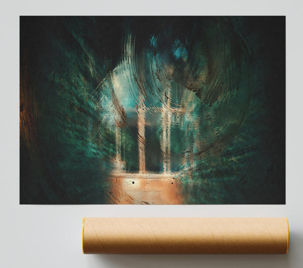 Emerald Swirls Poster