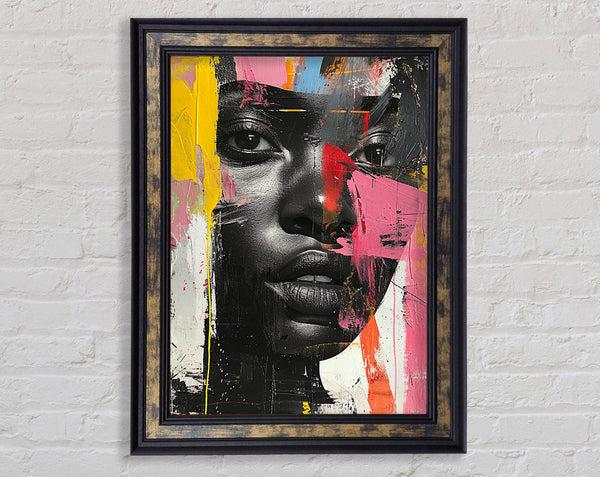 Fashion Graffiti Face Framed Print
